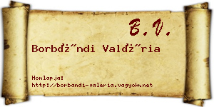 Borbándi Valéria névjegykártya