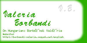 valeria borbandi business card